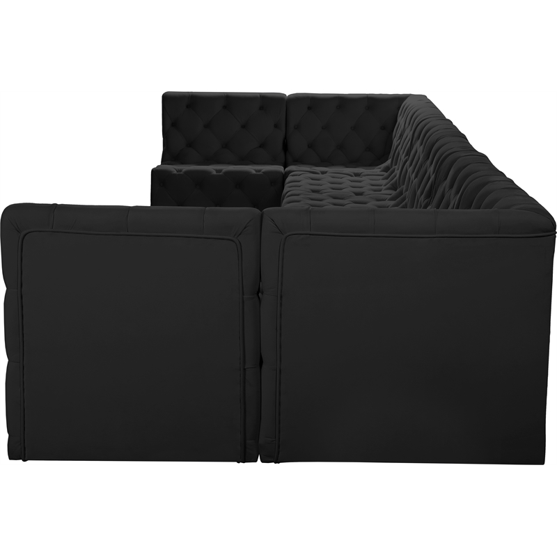 Meridian Furniture Tuft Black Velvet Modular Sectional