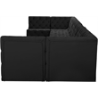 Meridian Furniture Tuft Black Velvet Modular Sectional