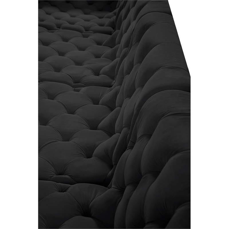 Meridian Furniture Tuft Black Velvet Modular Sectional