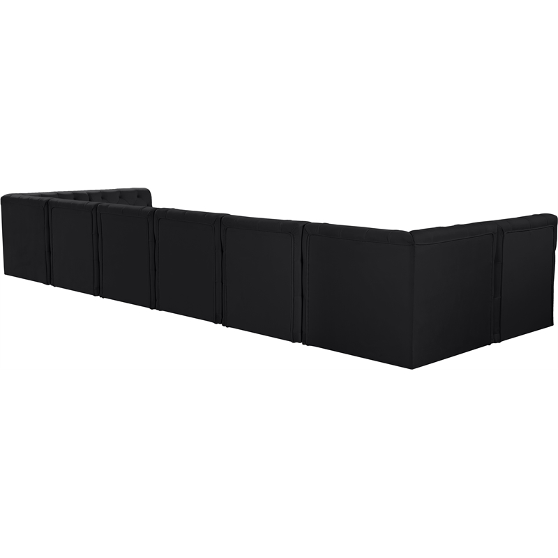 Meridian Furniture Tuft Black Velvet Modular Sectional