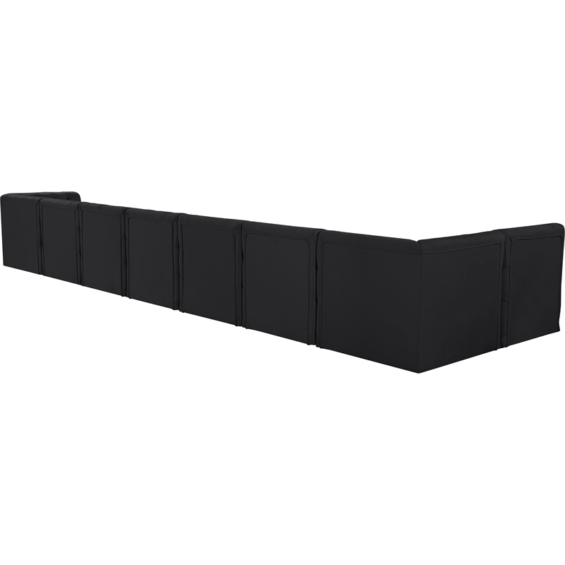Meridian Furniture Tuft Black Velvet Modular Sectional