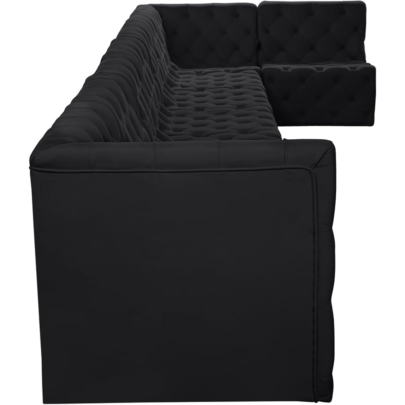 Meridian Furniture Tuft Black Velvet Modular Sectional