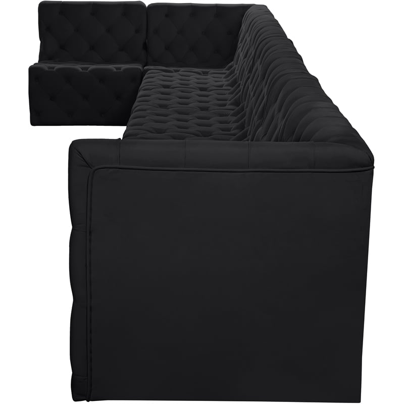 Meridian Furniture Tuft Black Velvet Modular Sectional