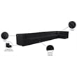 Meridian Furniture Tuft Black Velvet Modular Sectional