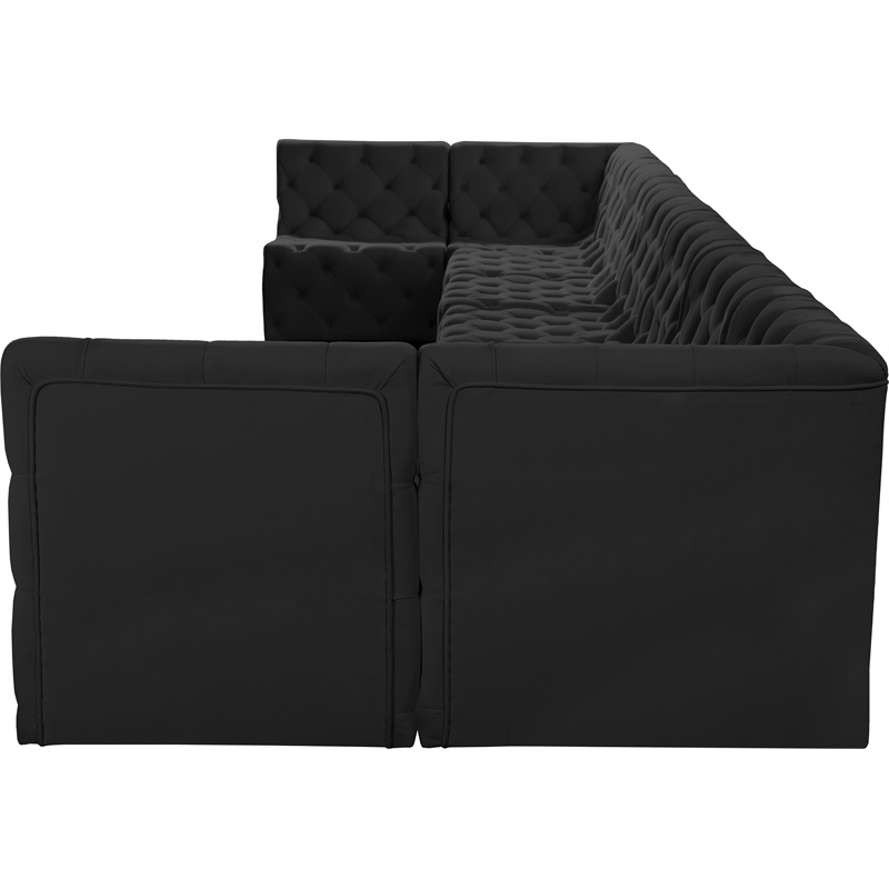 Meridian Furniture Tuft Black Velvet Modular Sectional
