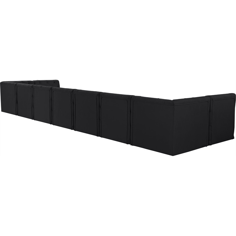 Meridian Furniture Tuft Black Velvet Modular Sectional