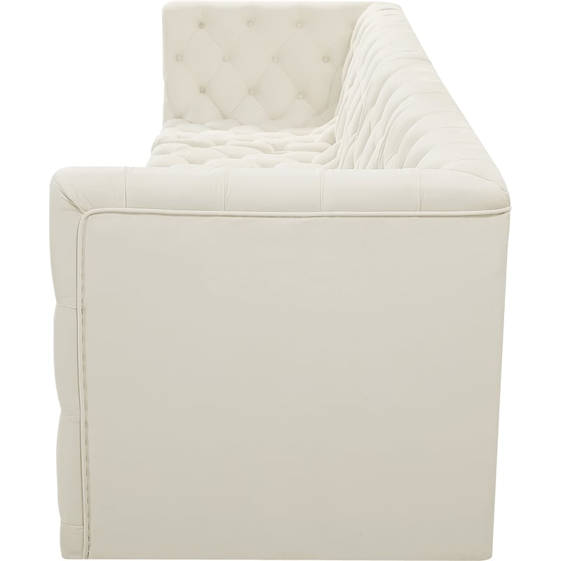 Meridian Furniture Tuft Cream Velvet Modular Sofa