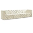 Meridian Furniture Tuft Cream Velvet Modular Sofa