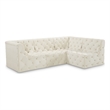Meridian Furniture Tuft Cream Velvet Modular Sectional
