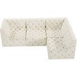 Meridian Furniture Tuft Cream Velvet Modular Sectional