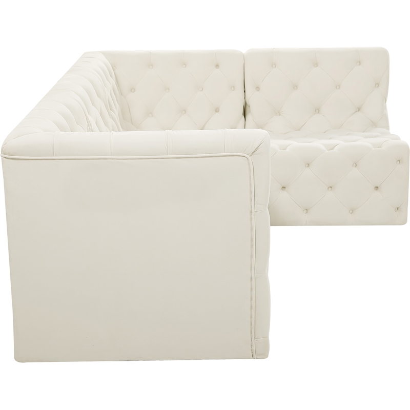 Meridian Furniture Tuft Cream Velvet Modular Sectional
