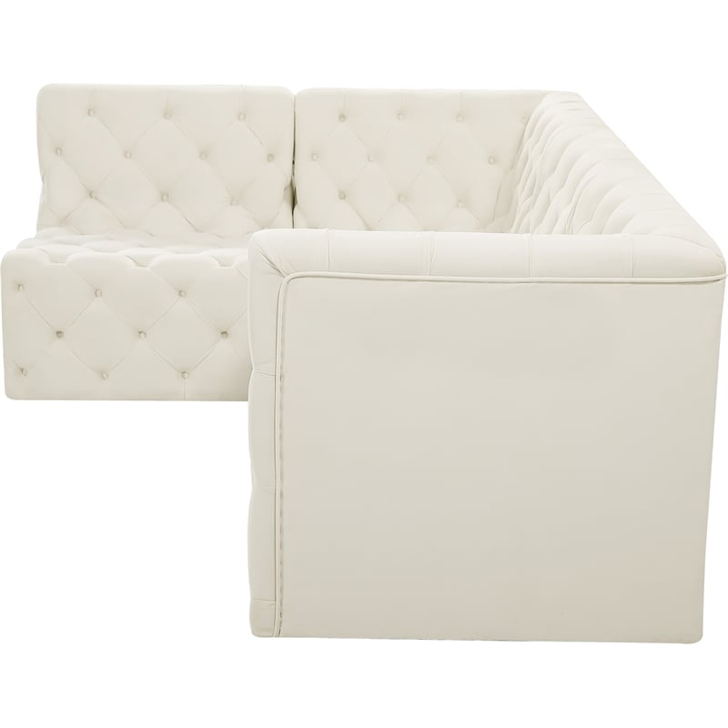 Meridian Furniture Tuft Cream Velvet Modular Sectional