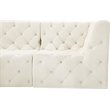 Meridian Furniture Tuft Cream Velvet Modular Sectional