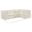 Meridian Furniture Tuft Cream Velvet Modular Sectional