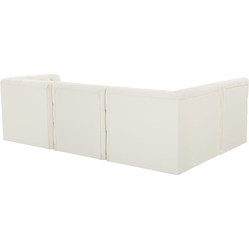 Meridian Furniture Tuft Cream Velvet Modular Sectional