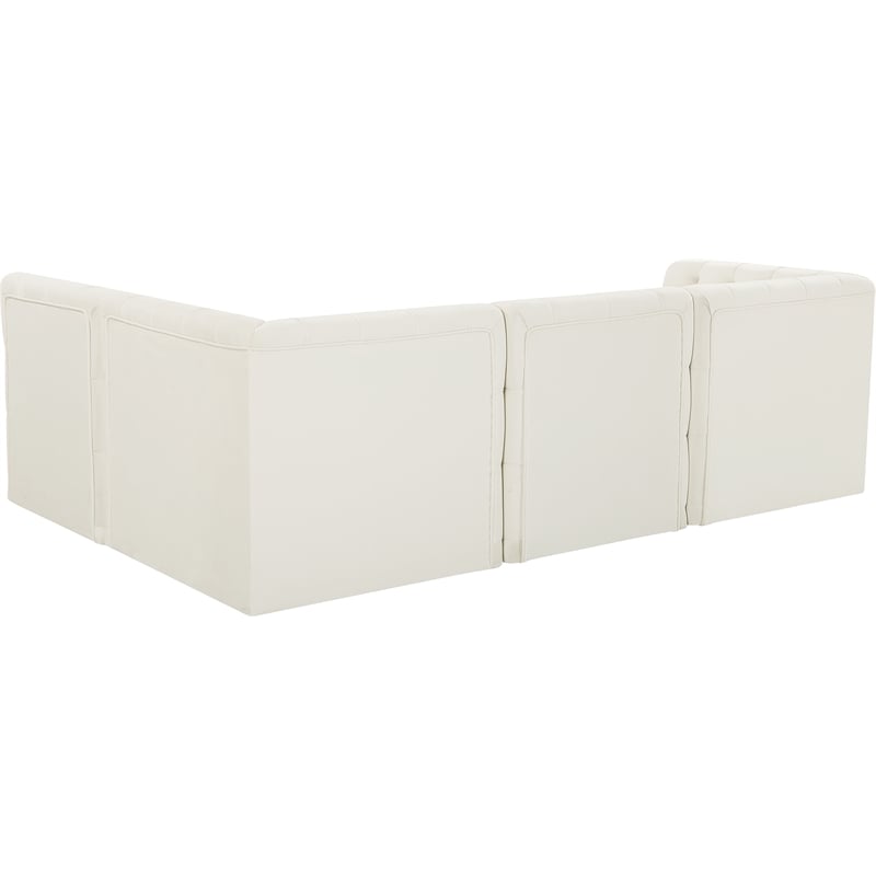 Meridian Furniture Tuft Cream Velvet Modular Sectional