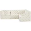 Meridian Furniture Tuft Cream Velvet Modular Sectional