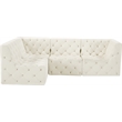 Meridian Furniture Tuft Cream Velvet Modular Sectional