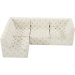 Meridian Furniture Tuft Cream Velvet Modular Sectional