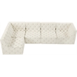 Meridian Furniture Tuft Cream Velvet Modular Sectional