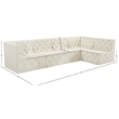 Meridian Furniture Tuft Cream Velvet Modular Sectional