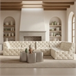 Meridian Furniture Tuft Cream Velvet Modular Sectional