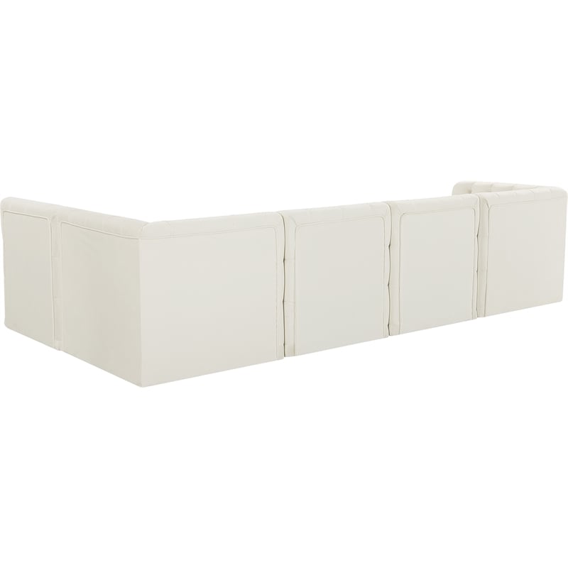 Meridian Furniture Tuft Cream Velvet Modular Sectional
