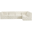 Meridian Furniture Tuft Cream Velvet Modular Sectional