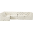 Meridian Furniture Tuft Cream Velvet Modular Sectional