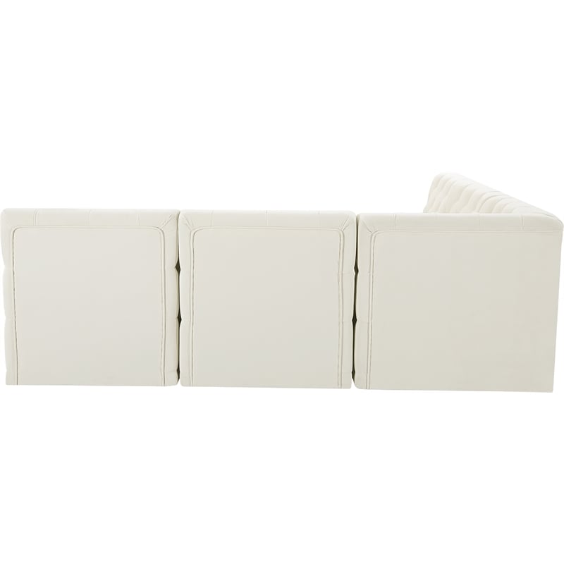 Meridian Furniture Tuft Cream Velvet Modular Sectional