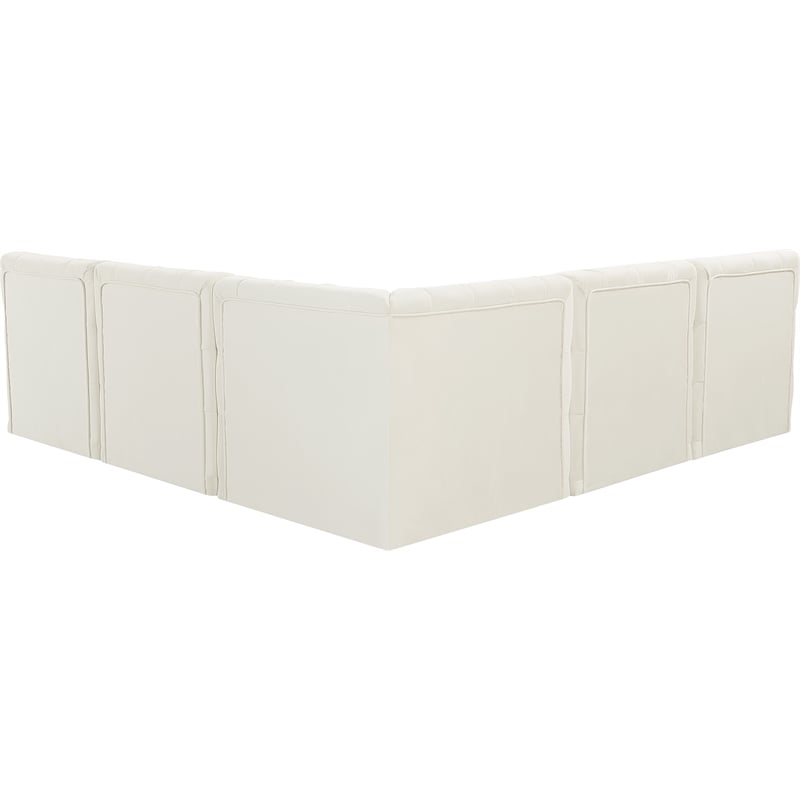 Meridian Furniture Tuft Cream Velvet Modular Sectional