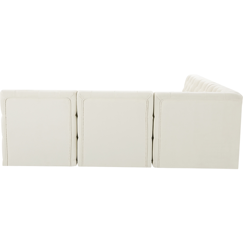 Meridian Furniture Tuft Cream Velvet Modular Sectional