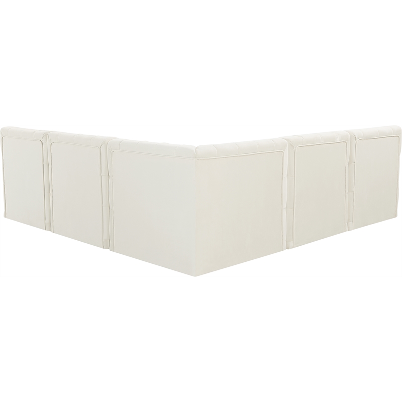 Meridian Furniture Tuft Cream Velvet Modular Sectional