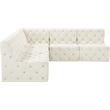 Meridian Furniture Tuft Cream Velvet Modular Sectional