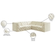 Meridian Furniture Tuft Cream Velvet Modular Sectional