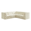 Meridian Furniture Tuft Cream Velvet Modular Sectional
