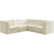 Meridian Furniture Tuft Cream Velvet Modular Sectional
