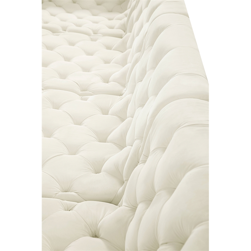 Meridian Furniture Tuft Cream Velvet Modular Sectional