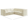 Meridian Furniture Tuft Cream Velvet Modular Sectional