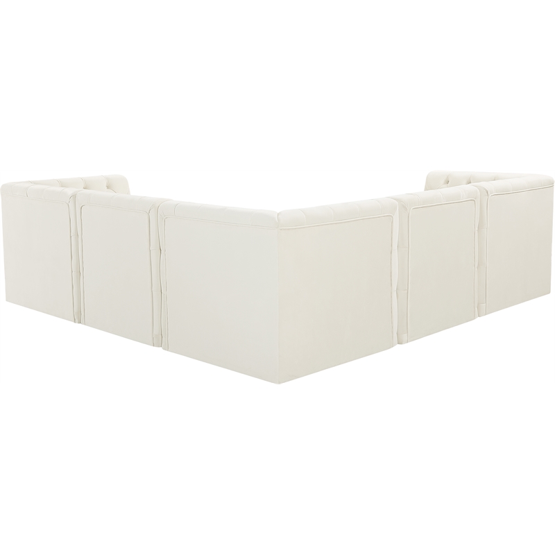 Meridian Furniture Tuft Cream Velvet Modular Sectional