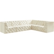 Meridian Furniture Tuft Cream Velvet Modular Sectional
