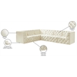 Meridian Furniture Tuft Cream Velvet Modular Sectional