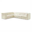 Meridian Furniture Tuft Cream Velvet Modular Sectional