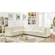 Meridian Furniture Tuft Cream Velvet Modular Sectional