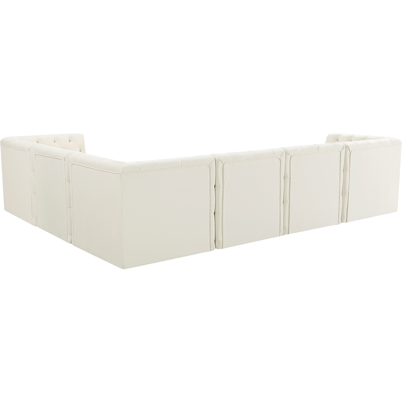 Meridian Furniture Tuft Cream Velvet Modular Sectional