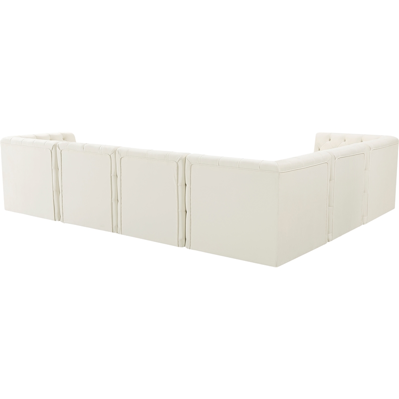 Meridian Furniture Tuft Cream Velvet Modular Sectional
