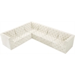 Meridian Furniture Tuft Cream Velvet Modular Sectional