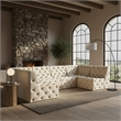 Meridian Furniture Tuft Cream Velvet Modular Sectional
