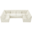 Meridian Furniture Tuft Cream Velvet Modular Sectional