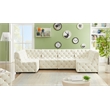 Meridian Furniture Tuft Cream Velvet Modular Sectional